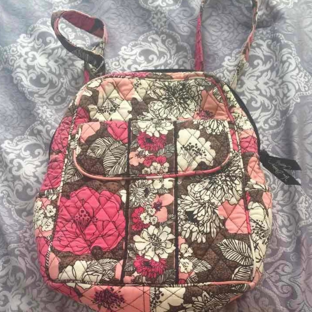 Vera Bradley Backpack like new! Pinks Brown Black White